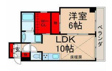 菱和パレス立教大学国際ハイム(1LDK/1階)の間取り写真