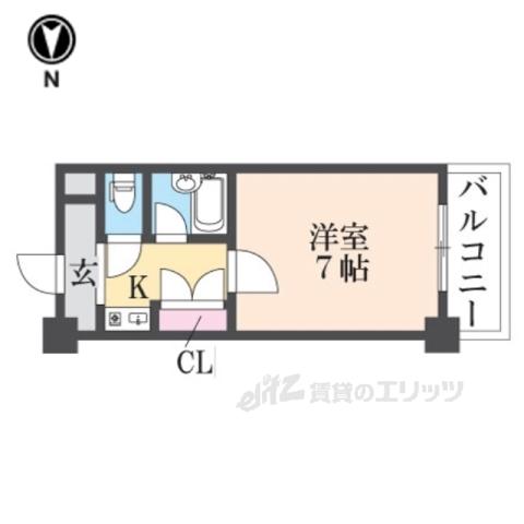 アネックス木の国(1K/6階)の間取り写真