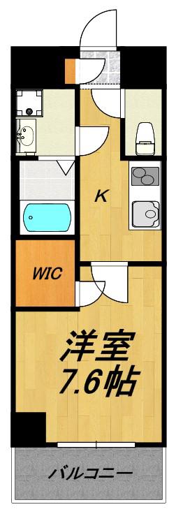 TIRAPALACE天神山(1K/7階)の間取り写真