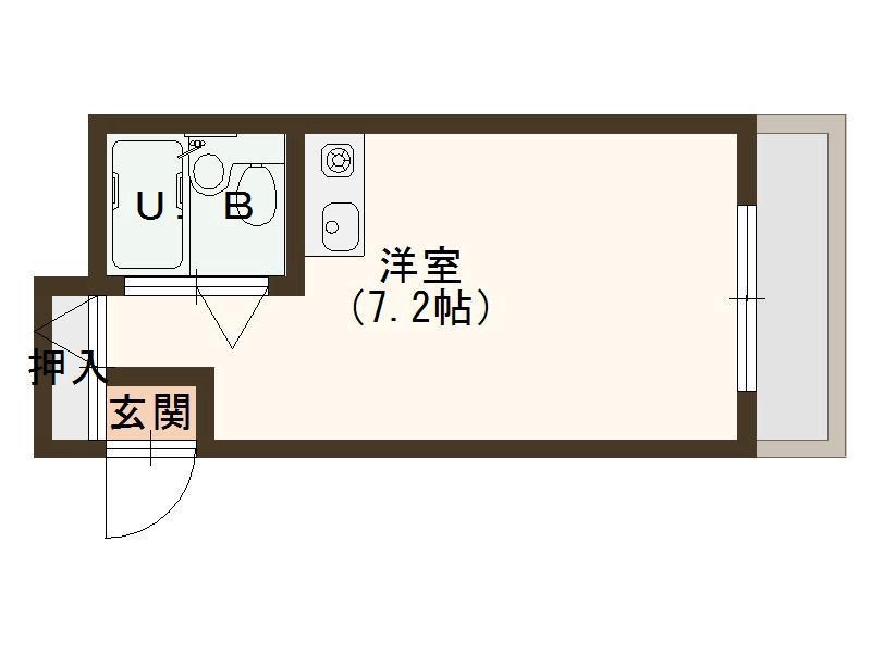 ティファナー(ワンルーム/3階)の間取り写真
