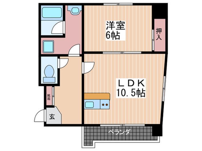 ヴィラマルミ河原町(1LDK/5階)の間取り写真