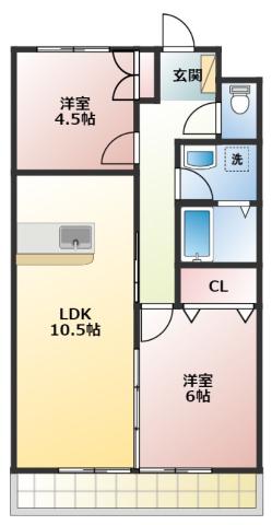 RUBY A (2LDK/2階)の間取り写真
