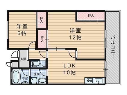 第2ハイツ箕面(3DK/2階)の間取り写真