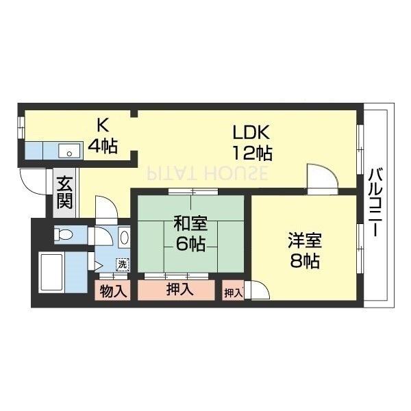 プレゼンス西浜(2LDK/3階)の間取り写真