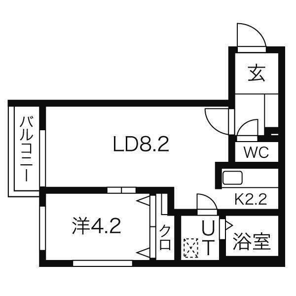 ステラひばりが丘(1LDK/2階)の間取り写真
