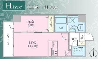 PLUMERIA(1LDK/6階)の間取り写真
