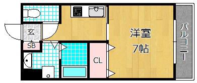 アカシヤ(1K/2階)の間取り写真
