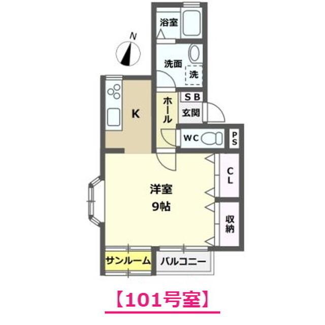 シャルマン美里(1K/1階)の間取り写真