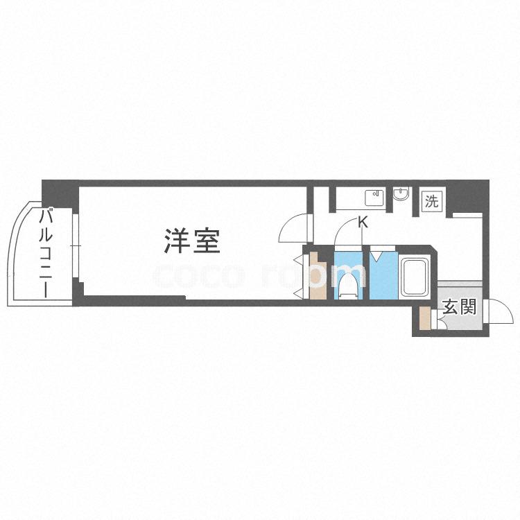 ラナップスクエア阿波座(1K/2階)の間取り写真