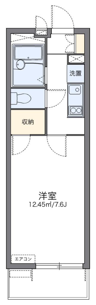 レオパレスカルモII(1K/2階)の間取り写真