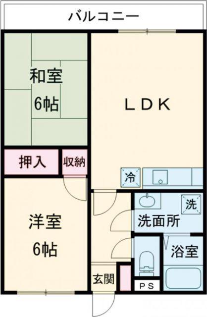 ニューウェーブマンション(2LDK/3階)の間取り写真