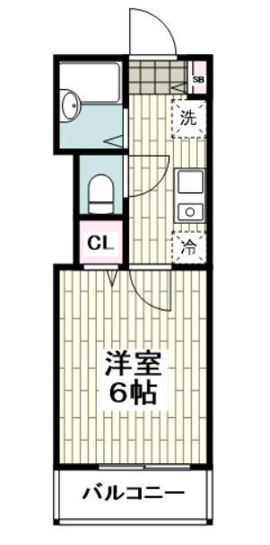 メゾンDARC・EN・CIEL(1K/2階)の間取り写真