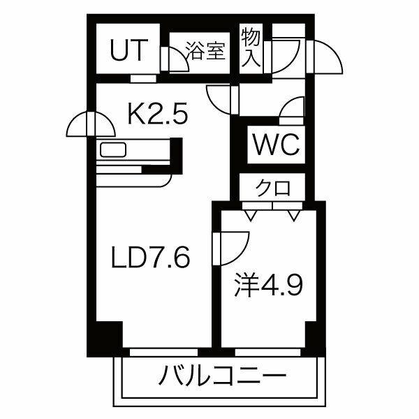 ノースコートGOODY(1LDK/1階)の間取り写真