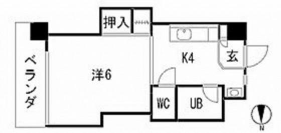 YS松本(1K/2階)の間取り写真