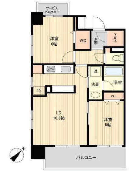 グラディート町田(2LDK/12階)の間取り写真