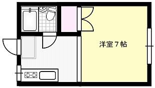 ハイラーク東大崎B(1K/1階)の間取り写真