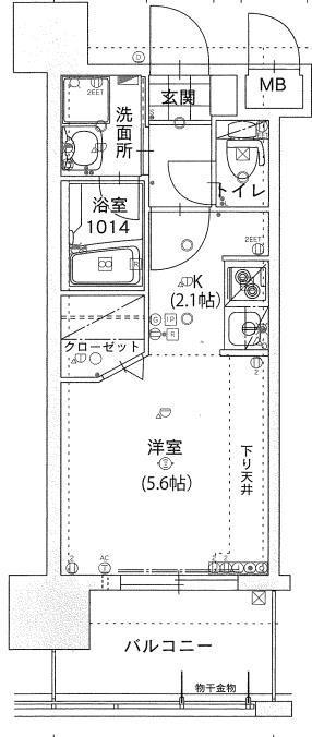LA FASE GRANVIA HAKATA(1K/9階)の間取り写真