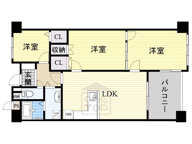 リッツ・サントノーレ(3LDK/5階)の間取り写真
