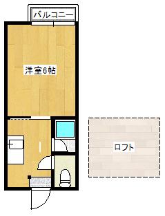 ヒルズアサノ(1K/1階)の間取り写真