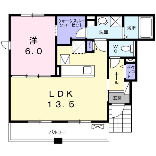 ニューセトルII(1LDK/1階)の間取り写真