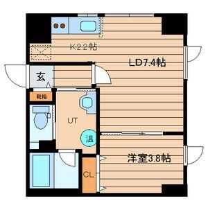 レガート東区役所前A棟(1LDK/9階)の間取り写真