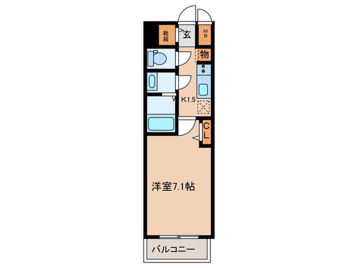 S-RESIDENCE名古屋菊井ALINE(1K/13階)の間取り写真