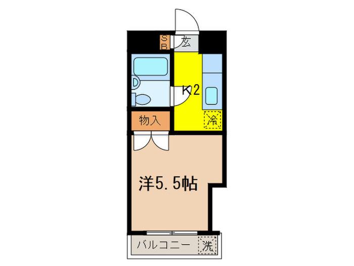 グレース経堂(1K/5階)の間取り写真