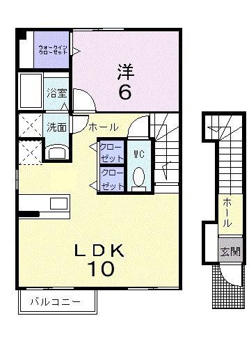 ライフサークルパート11(1LDK/2階)の間取り写真