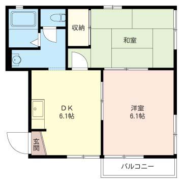ハイムタナカ(2DK/2階)の間取り写真
