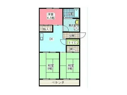 第2郡マンション(3DK/3階)の間取り写真
