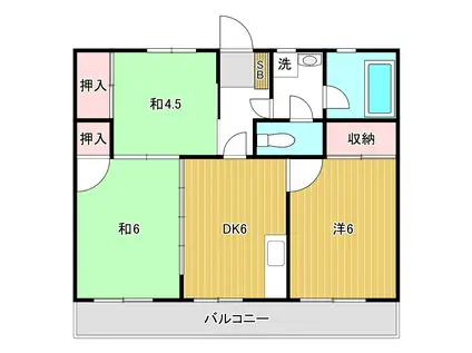 メゾン花小金井(3DK/3階)の間取り写真