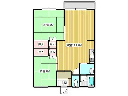 メゾンシャリオ(2LDK/2階)の間取り写真