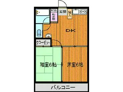 T・Iマンション(2DK/3階)の間取り写真