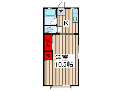 コーポヨコタ(1K/1階)の間取り写真