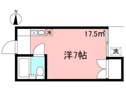 コーポカナサキ(ワンルーム/1階)の間取り写真