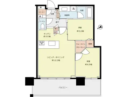 シティタワー(2LDK/19階)の間取り写真