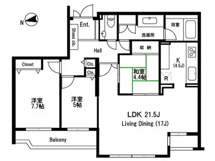 ルネ葉山(3LDK/1階)の間取り写真