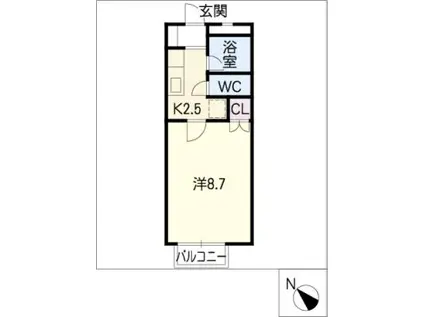 アーバン藤川(1K/1階)の間取り写真