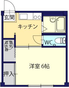 久保田ビル(1K/3階)の間取り写真
