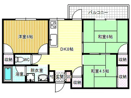 SAMURAIマンション(3DK/2階)の間取り写真