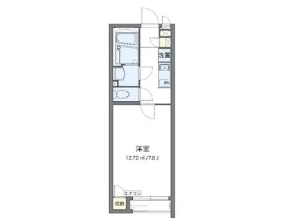 レインボー上竹III(1K/1階)の間取り写真