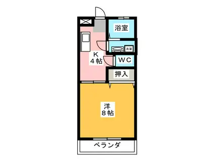 シェモア浜崎B(1K/1階)の間取り写真