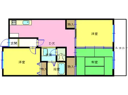 コスモ南流山(3DK/1階)の間取り写真