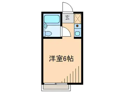 ネオステージ菊名壱番館(ワンルーム/2階)の間取り写真