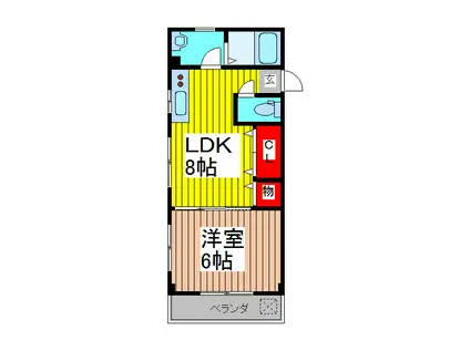 誠マンション(1LDK/3階)の間取り写真