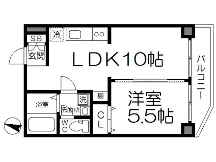 岩井ハイツ(1LDK/3階)の間取り写真