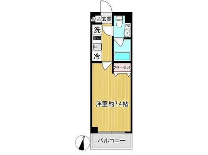SHOKEN RESIDENCE横浜大口(1K/1階)の間取り写真