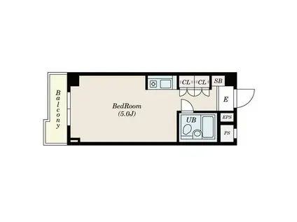 ベルフラワーハイツ伊勢原(ワンルーム/1階)の間取り写真