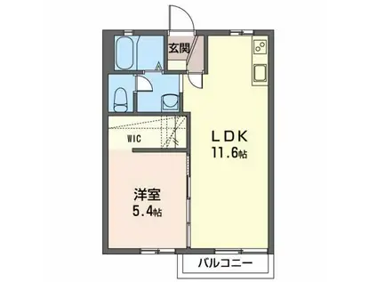 ボヌール一陽 A棟(1LDK/2階)の間取り写真