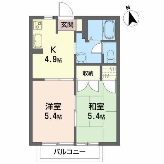 フレグランス逢瀬II(2K/1階)の間取り写真
